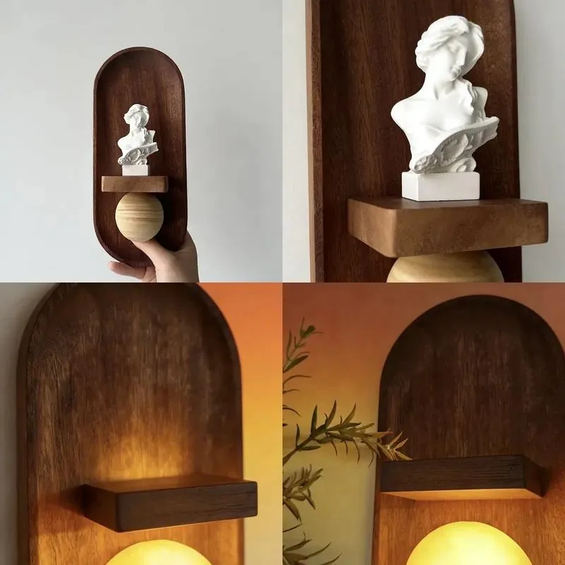Vintage Solid Wood Oval Carved Wall Hanging Decor Reusable Pendant for Festival Wedding Home Decoration