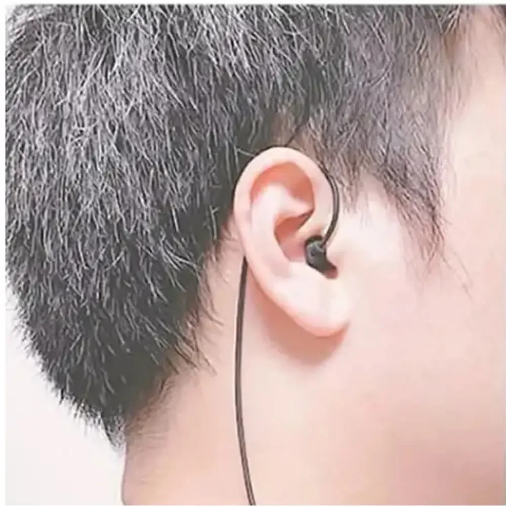 Auricolare singolo lato da 3,5 mm, auricolari mono cablati in silicone Cavo a spirale retrattile a molla per lettori MP3 del telefono Walkie Talkie