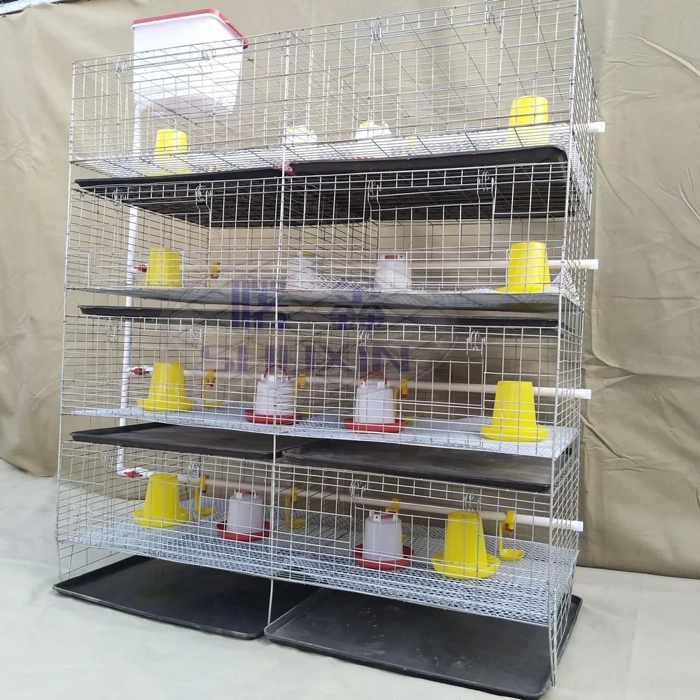 Newborn Battery Poultry Farming 4 Tiers 120 to 320 Birds Capacity H Type Baby Chick Brooder Chicken Cage