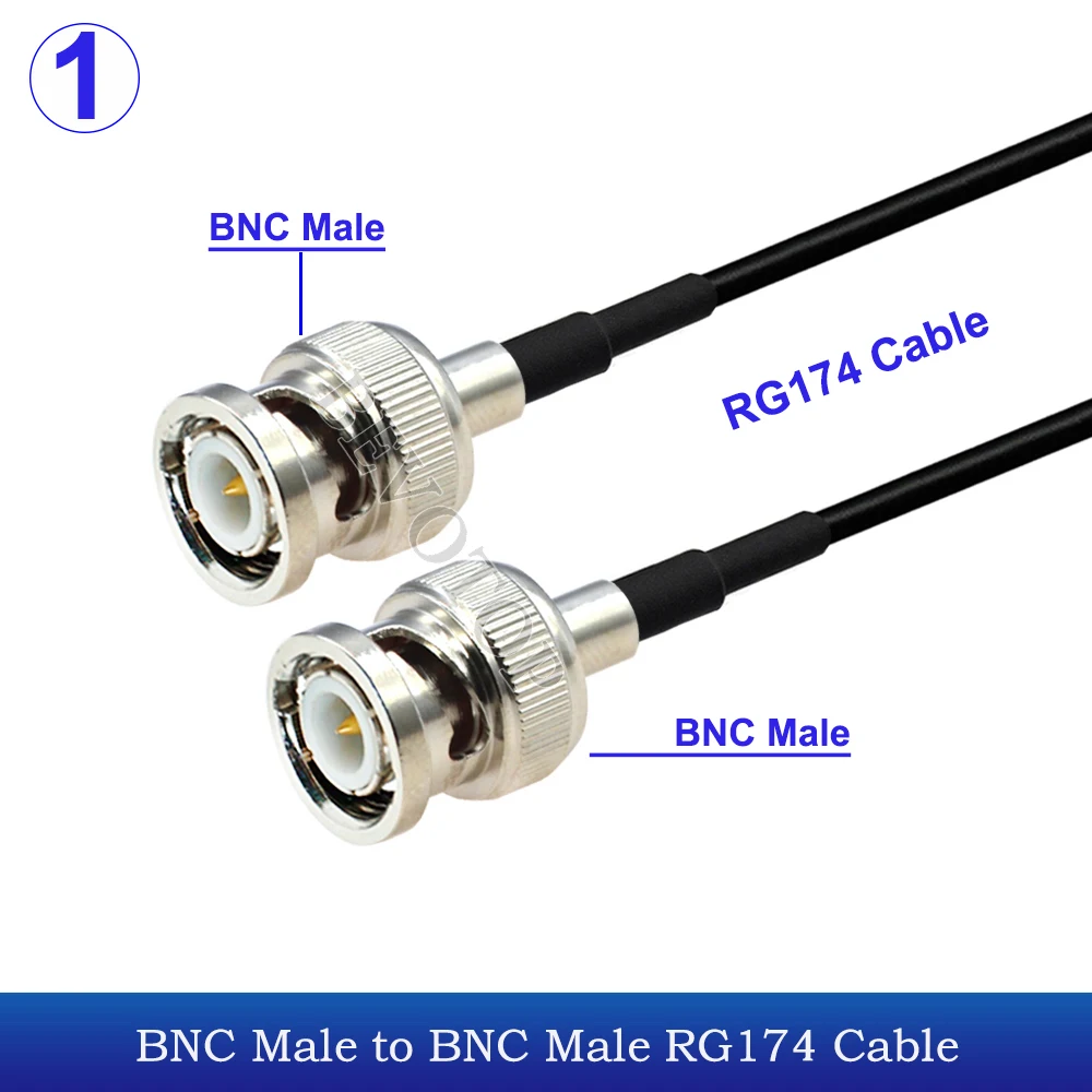 1Pc RG-174 BNC Male to BNC Male/Female Connector RG174 RF Coaxial Cable 50Ohm for Video Camera SDI Camcorder HD-SDI/3G-SDI/4K/8K