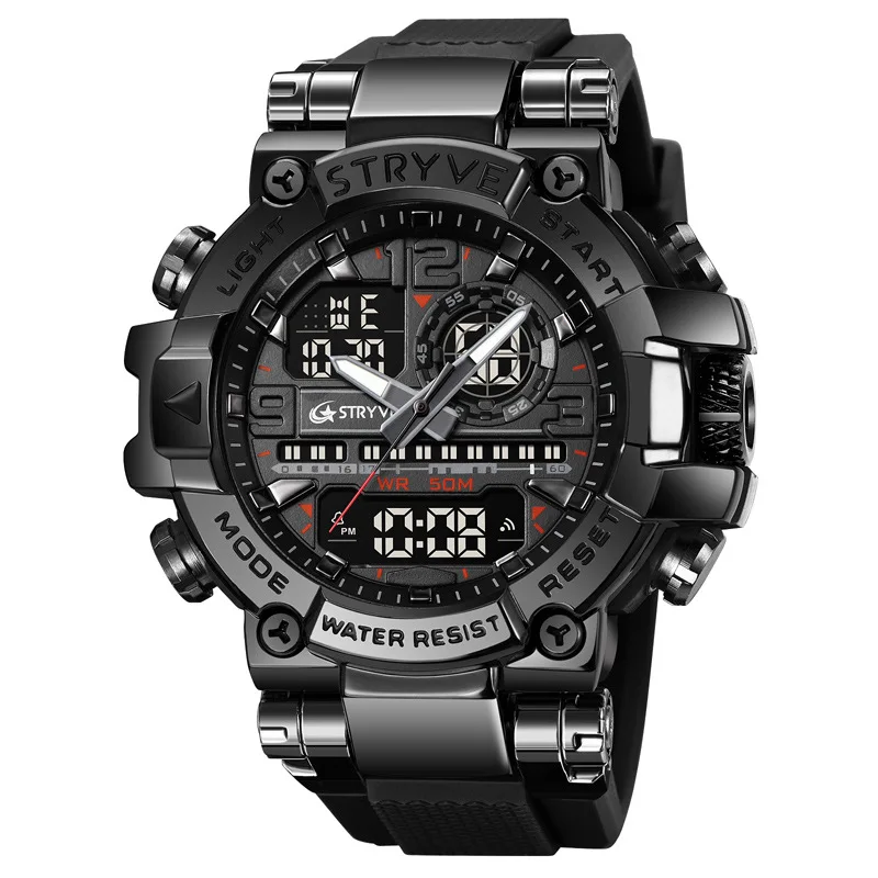 UTHAI CQ254 Fashion Sports Electronics Watch Colorful Night Light Man Watch Waterproof Multi Functional Clock Watches for Man image 3