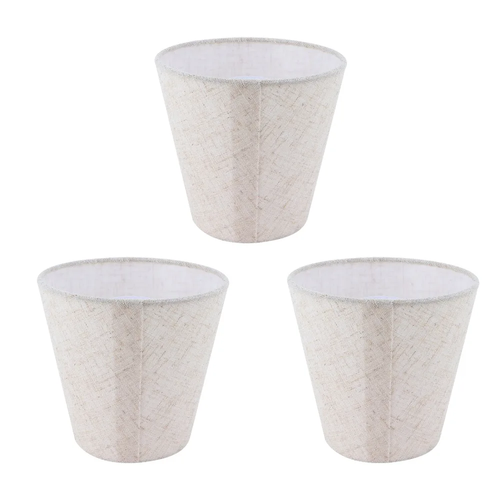 3PCS Simple Fabric Lampshade Clip On Design 5.1 inch Height Chandelier Lamp Shades Lamp Cover Floor Lamp