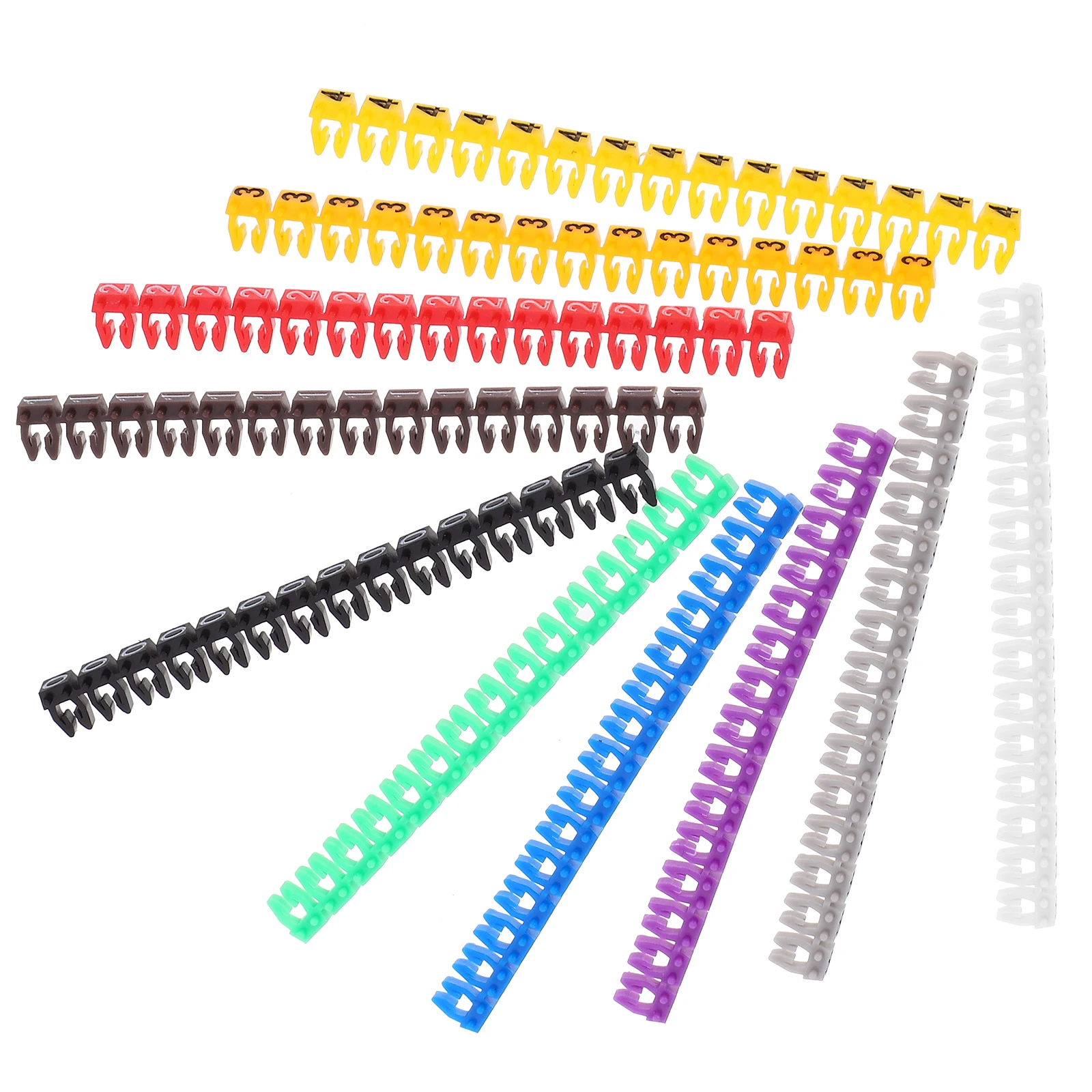 

150 Pcs Cable Tie Digital Number Tube Office Colorful Plastic Identifier Labels