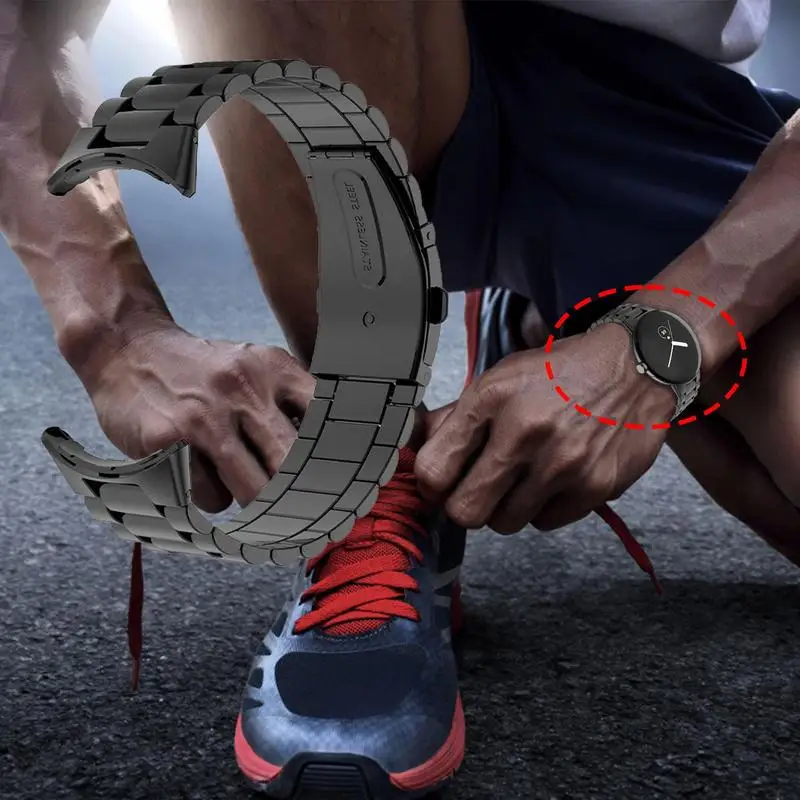 ไม่มีช่องว่างคลาสสิกหัวเข็มขัดโลหะสแตนเลสสำหรับ Google Pixel สายนาฬิกาข้อมือสำหรับ Pixel นาฬิกาสร้อยข้อมือสมาร์ท Watchband