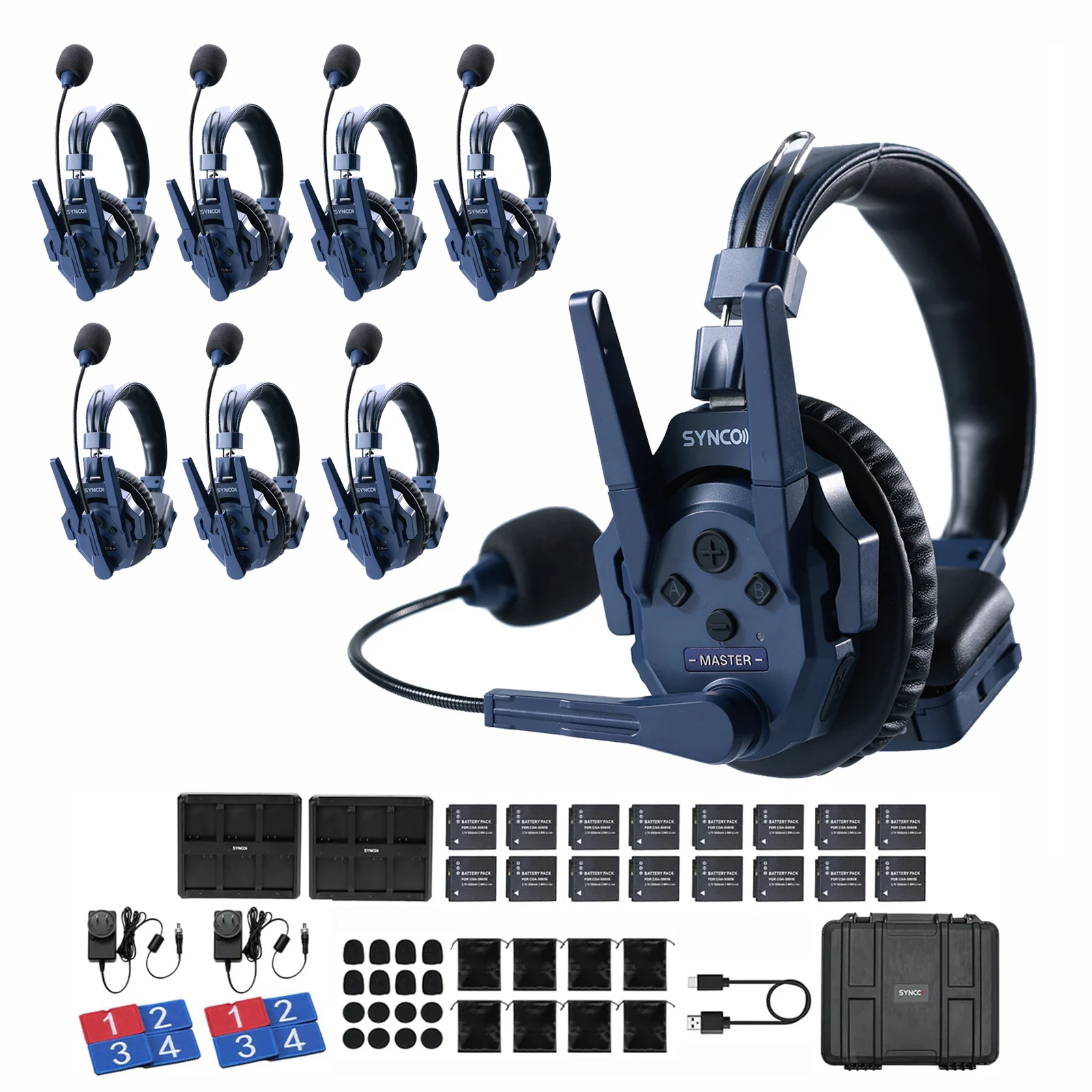 SYNCO Xtalk Master XM8 Micrófono Inalámbrico Inteligente de 2.4GHz, Auriculares de Comunicación Bidireccional, Conexión sin Maestro, 500m, 45ms, Baja Latencia
