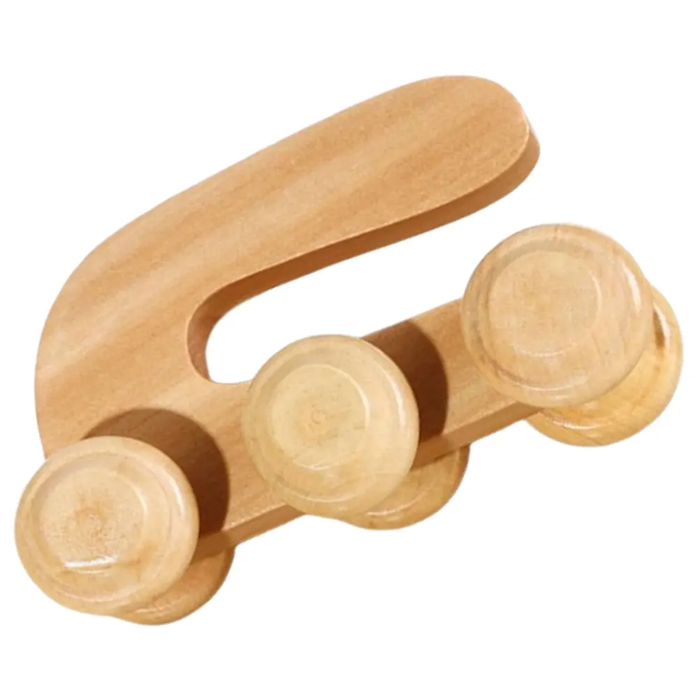 أداة تدليك على شكل حرف U مناديل عميقة للظهر باليد أداة خشبية للاسترخاء والسفر والمنزل للاستخدام كرة تدليك متينة #2