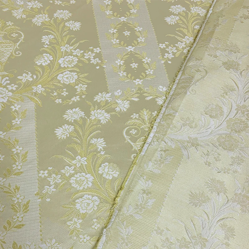 Stile fiore francese viscosa limone Jacquard tessuto tappezzeria divano poltrona mobili in tessuto tessuti interni 140cm vendi al metro