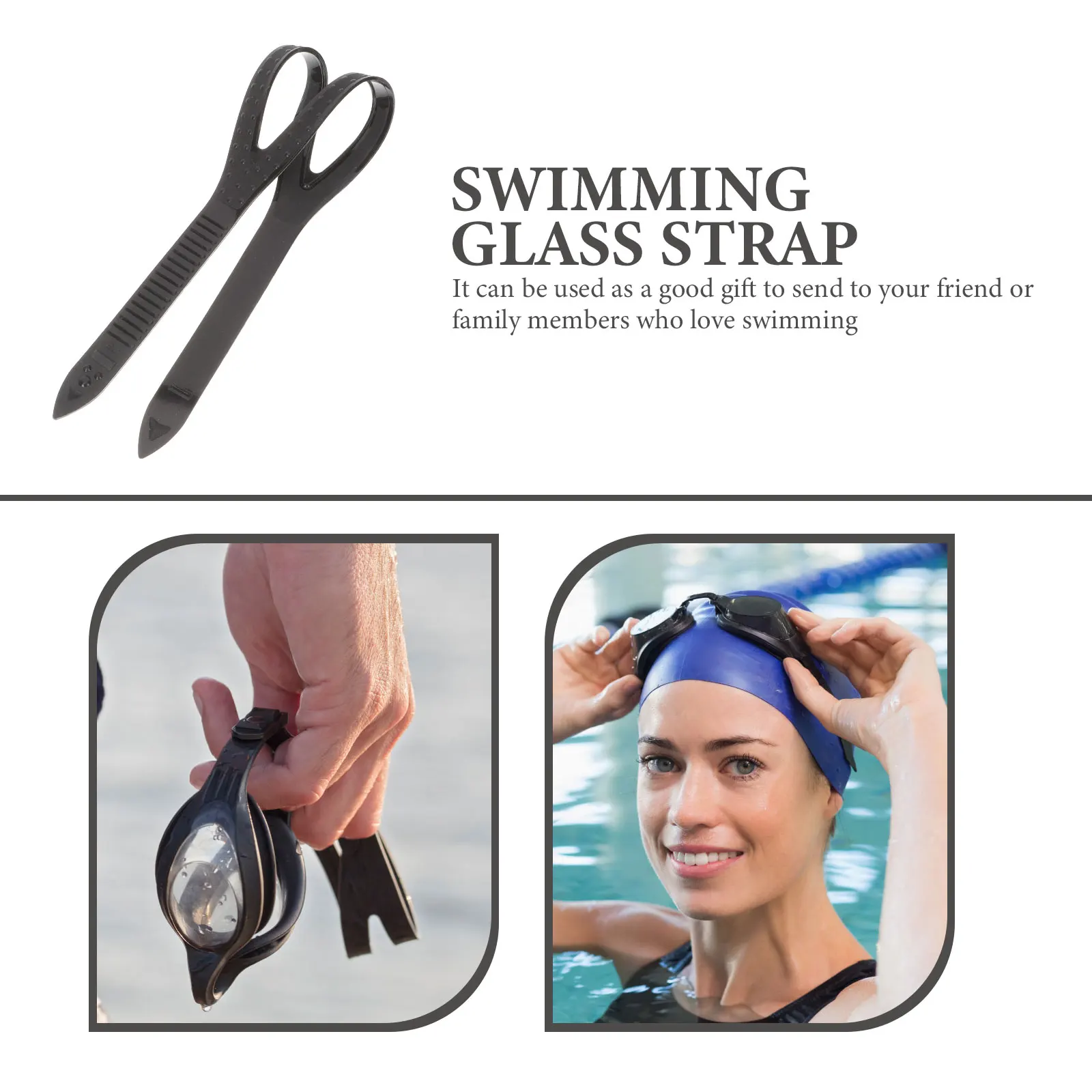 

2 Pcs Silicone Diving Lens Belt Eyeglasses Strap Eyewear Retainer Swimming Goggles Adjustable Silica Gel Replacement