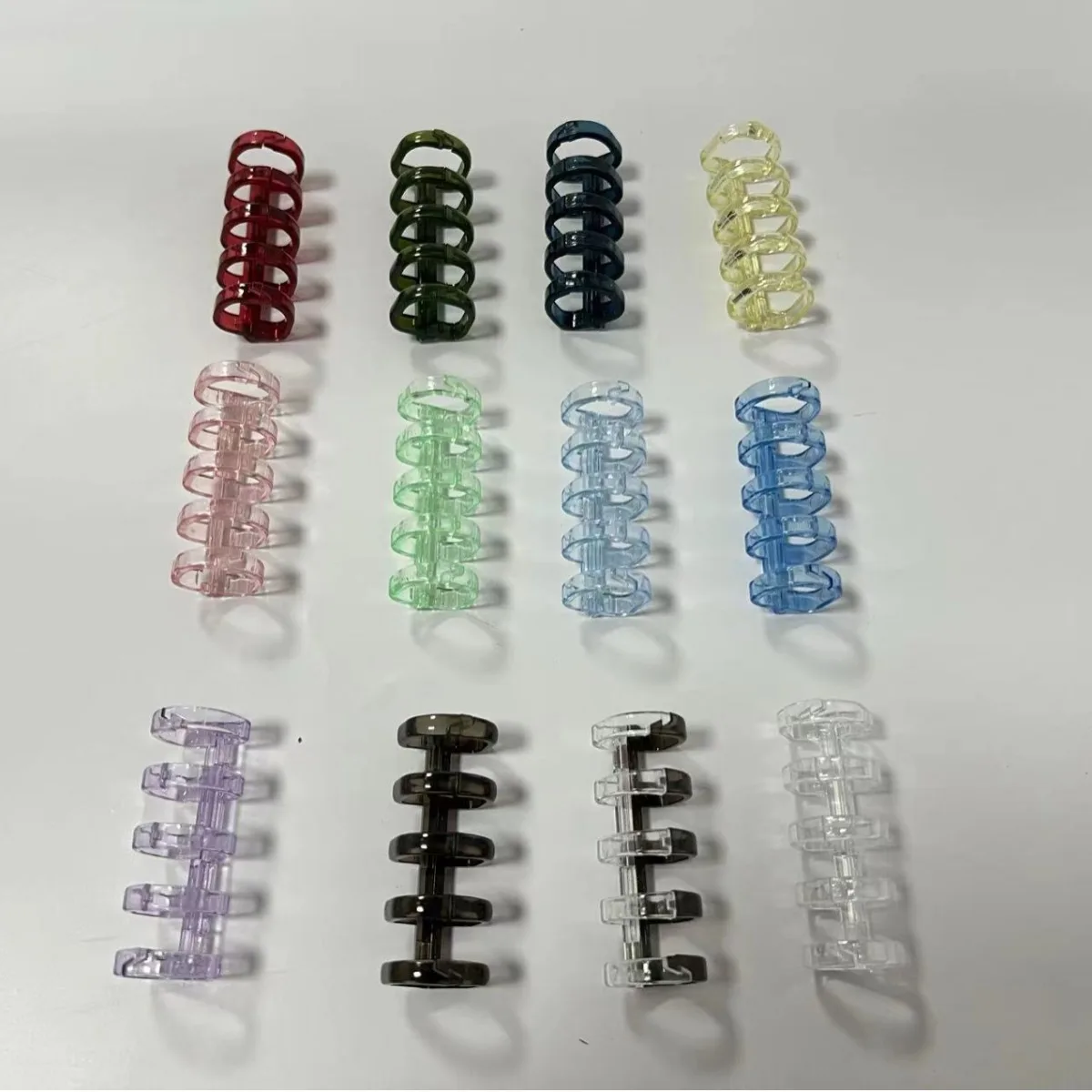 10Pcs 5 Holes Binder Binding Buckle For Notebook Diary DIY Clip Adhesive Clip Detachable Binder Ring Plastic Buckle Plastic Clip