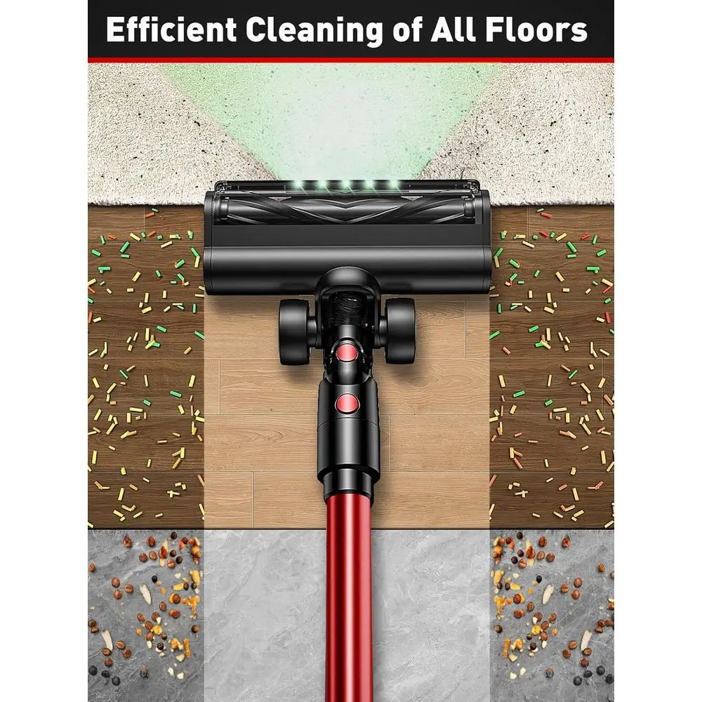Draadloze 8-in-1 45KPA steelstofzuiger met 50 minuten looptijd, LED-display, anti-wirwar voor thuis, dierenharen, tapijten en vloeren (R