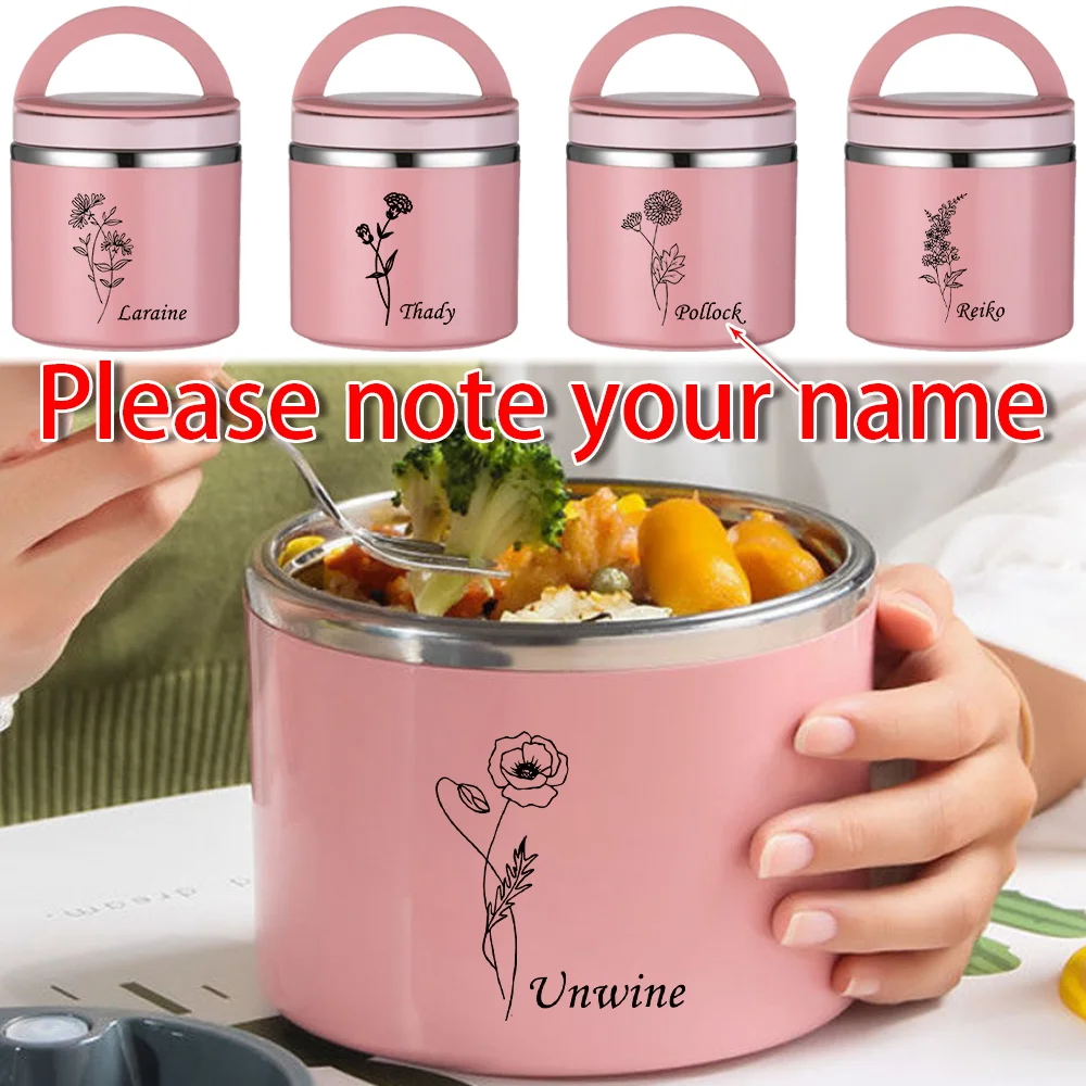 Custom Name Insulated Lunch Box Worker Student Portable Lunch Box Fashion Travel Outdoor Picnic Bento Box Personalized Pattern