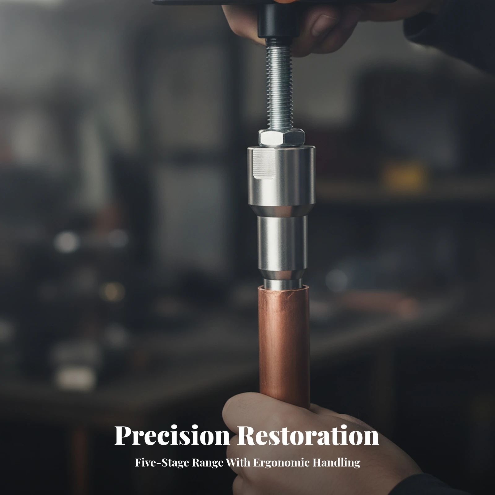 Tube Expanding Tool with T-Handle Ergonomic Pipe Re-Rounding Tool with Stepped Shaft Swaging Head Compact for Technicians