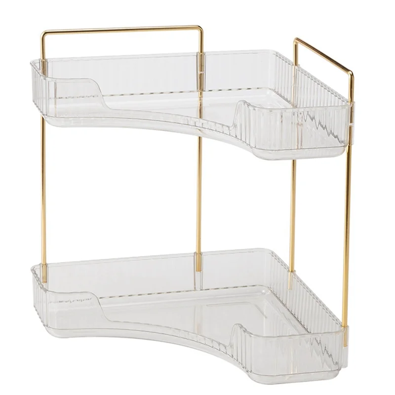 AS63-2 Tier Bathroom Counter Organizer, Multi-Function Corner Bathroom Organizer Countertop, Makeup Organizer Perfume B Durable