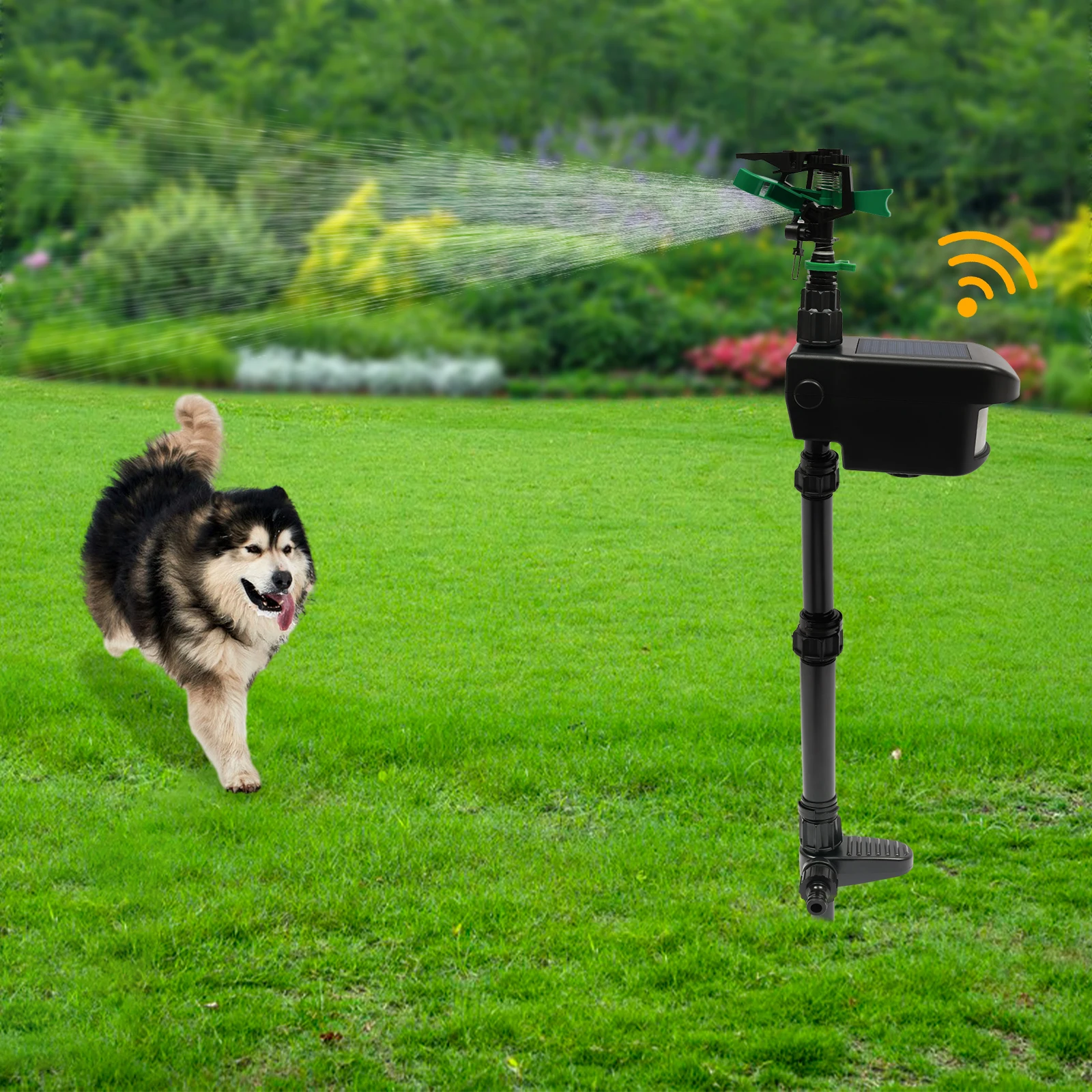 Sprinkler Automatic Rotating Large Area Solar Powered Motion Activated Animal Repeller Sprinkler