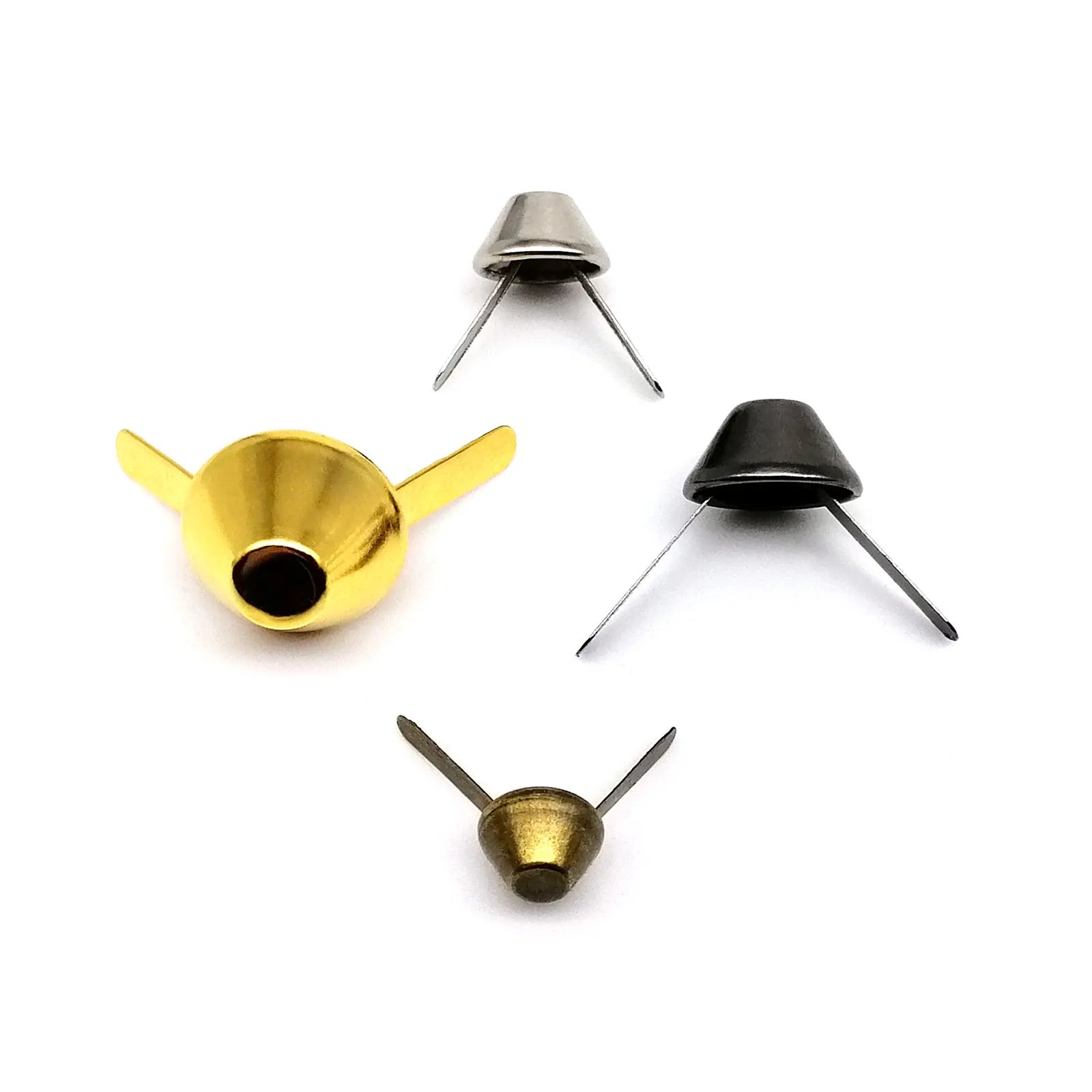 50pcs Rivets Goujon Clou, Rivets pour Cuir Sac à Main, Rivets Goujon Cône Pieds pour Décoration et Réparation d'Artisanat de Cuir (10mm