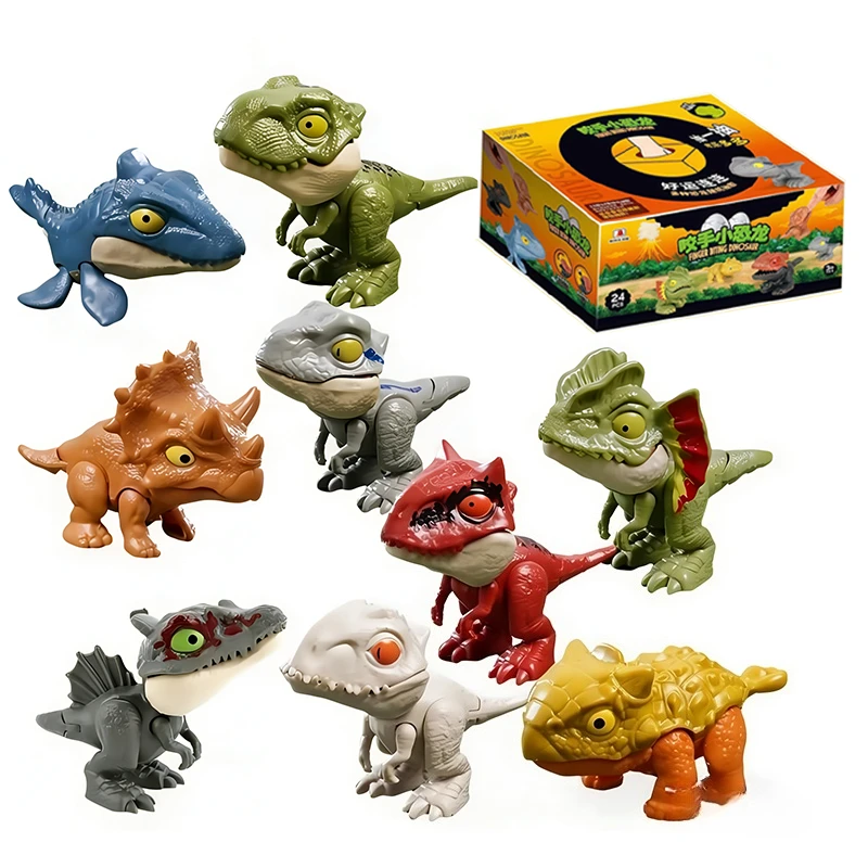 

Креативные игрушки-динозавры для пальцев: Трицератопс, Тираннозавр. Интерактивные игрушки-динозавры, кусающие пальцы, для детей. Подарок для мальчика.