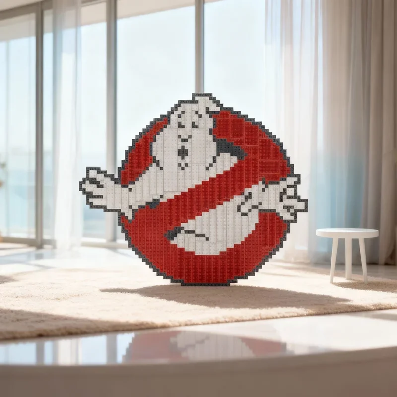 533 pièces MOC Ghostbusters Logo Icons Modèle de blocs de construction Jouet d'architecture DIY Créatif Idée de cadeau de festival Briques éducatives