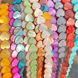 Natural Heart Shape Freshwater Shells Bead Muticolor Dyed Mother of Pearl Shell Loose Spacer Beads For For Jewelry Making DIY