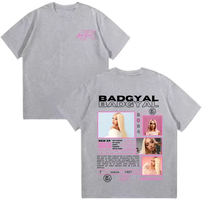 تي شيرت جرافيك مغني الراب باد جيال هيب هوب تي شيرت قطني عالي الجودة ملابس نسائية هاراجوكو بوب تي شيرت رجالي صيفي Y2K ملابس الشارع #3