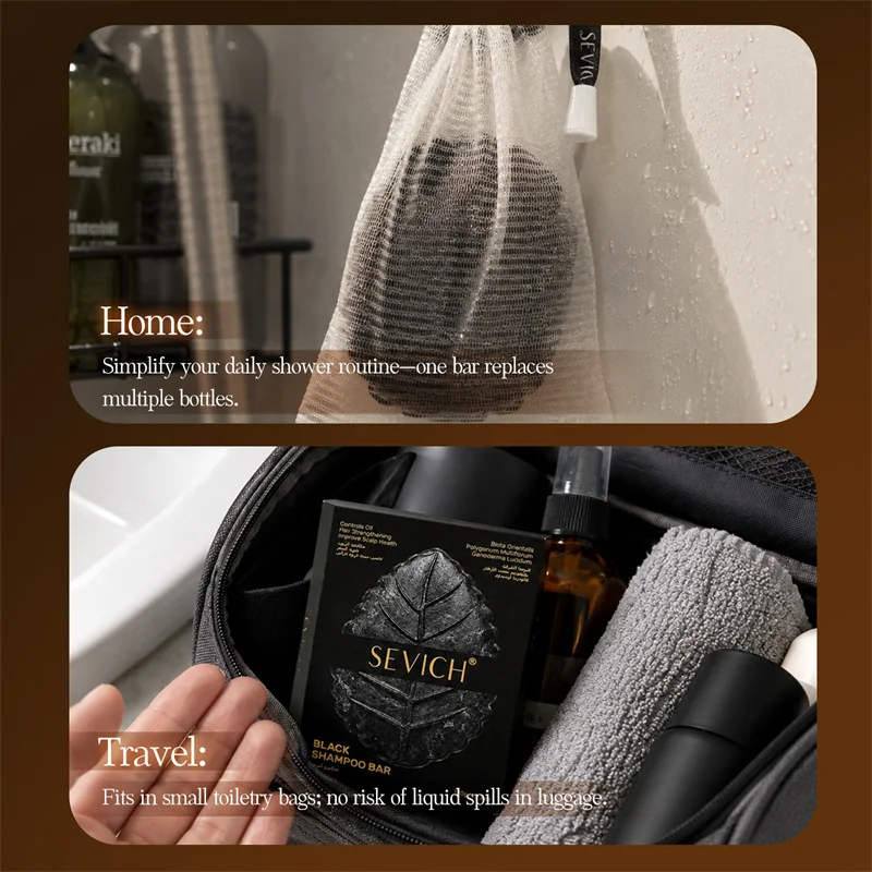 Black Shampoo Bar Hair Beard Grey Coverage Bar Shampoo Repair Gray White Hair Anti-Breakage Care Natural Hair Darkening Soap view 4