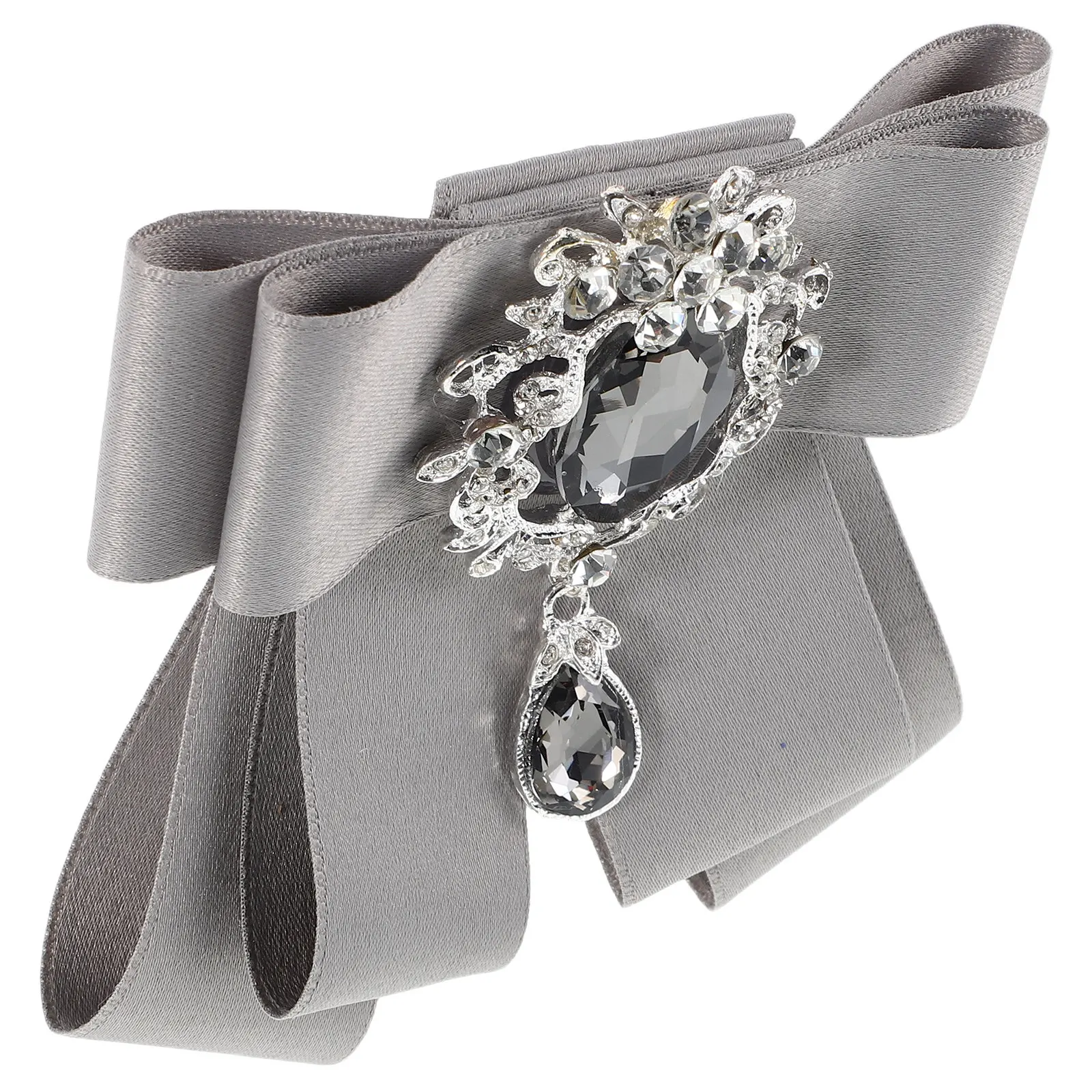 

Men's Rhinestone Bow Tie Brooch Pre-Tied Vintage Style Clip on Lapel Pin for Wedding Groomsmen Party Banquet Formal Events