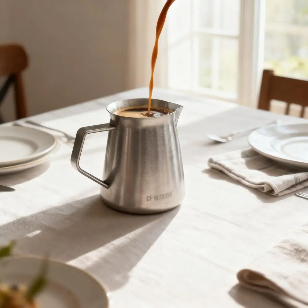 CF WISDOM إبريق قهوة صغير Q مع فلتر وعاء مشاركة ريترو 304 غلاية قهوة من الفولاذ المقاوم للصدأ تخمير يدوي للتخييم المنزلي #3