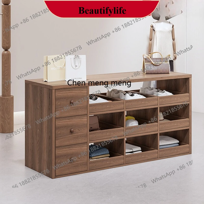

E153 Solid wood medieval clothing store Nakajima display cabinet with drawer display water table jewelry cabinet