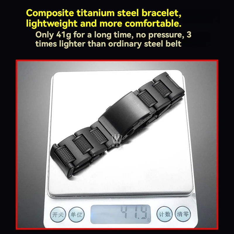 For Casio Pro Trek PRG600 PRG-650 PRW-6600 Lightweight Plastic Steel Composite Strap Durable Resin Metal Hybrid Band Replacement