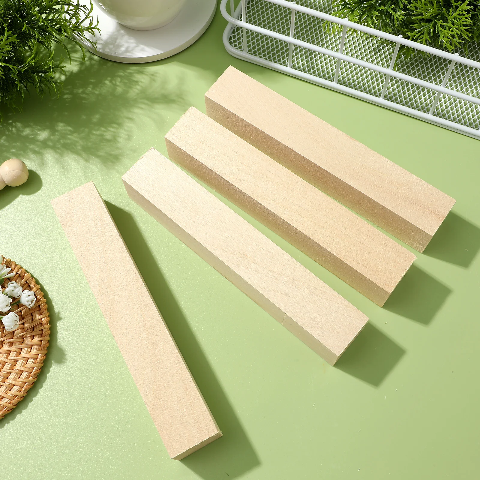 

16Pcs Square Wooden Dowels Unfinished Wood Strips Smooth Surface Strong Durable Craft Sticks for Crafting Projects