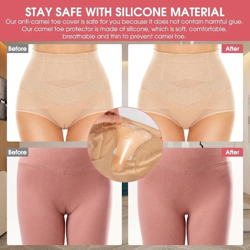 3 عبوات من خافي عيوب أصابع الجمل ومضاد للإدخال، وسادات سيليكون غير مرئية ذاتية اللصق قابلة لإعادة الاستخدام للنساء لملابس السباحة الضيقة #4