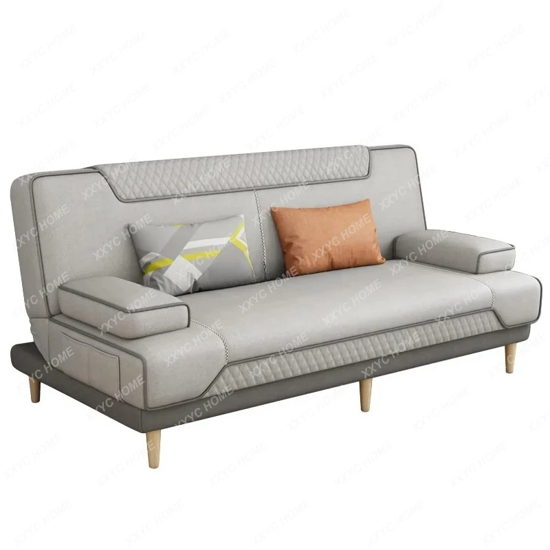 hot sale Sofa bed dual-purpose simple foldable multi-functional double triple small apartment lazy fabric sofa view 6