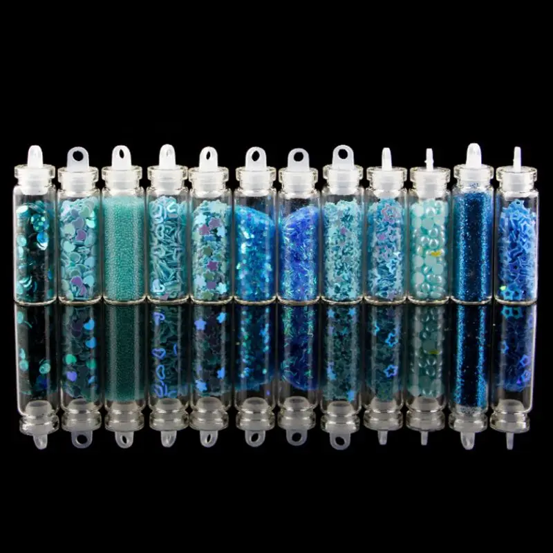 Fashionable 12 Bottle/Set Mermaid Flakes Art Decoration Handmade Beauty Sequins for DIY Epoxy Resin Craft