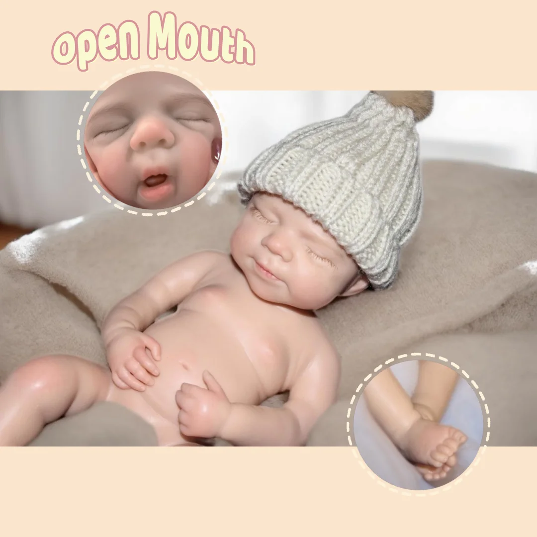 

Can Open Mouth Washable 33cm Pascale Painted Full Body Silicone Bebe Reborn Girl With Visible Veins Newborn Silicone Girl Doll
