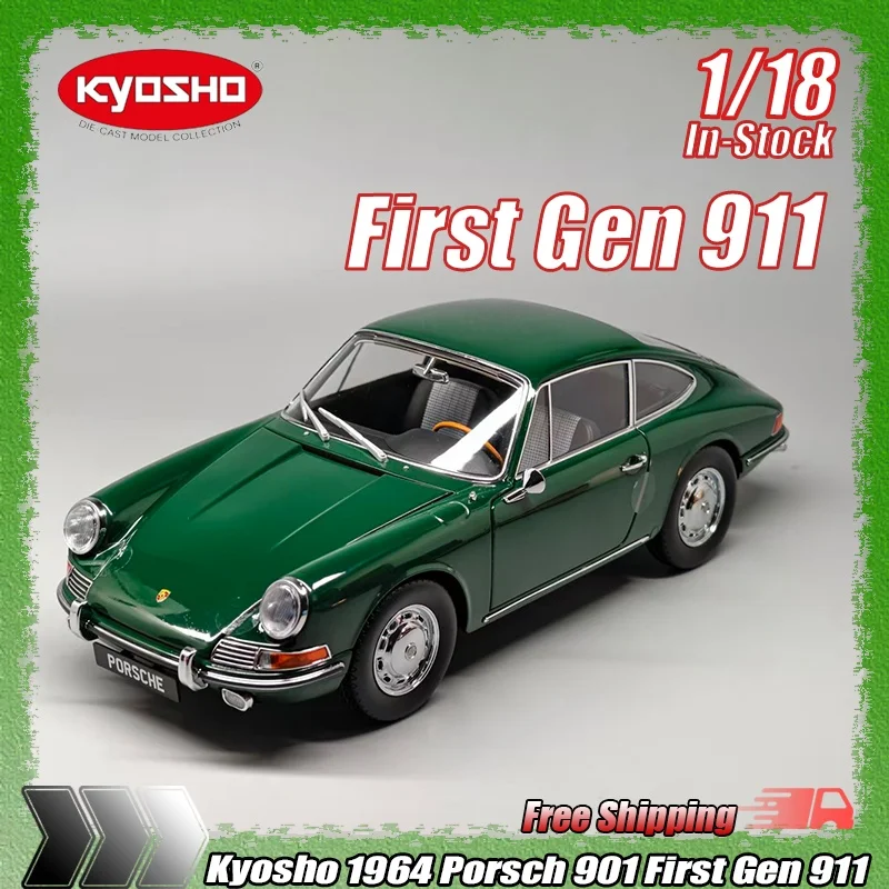

In Stock Kyosho 1:18 1964 Porsch 901 First Gen 911 Alloy Diecast Car Model Full Openable Parts Realistic Interior For Collectors