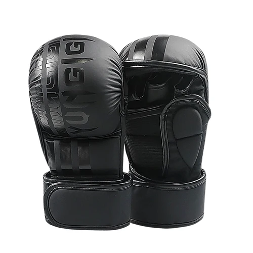 Guantes de boxeo profesionales MMA de medio dedo, guantes de boxeo de artes marciales de lucha libre Sanda engrosados