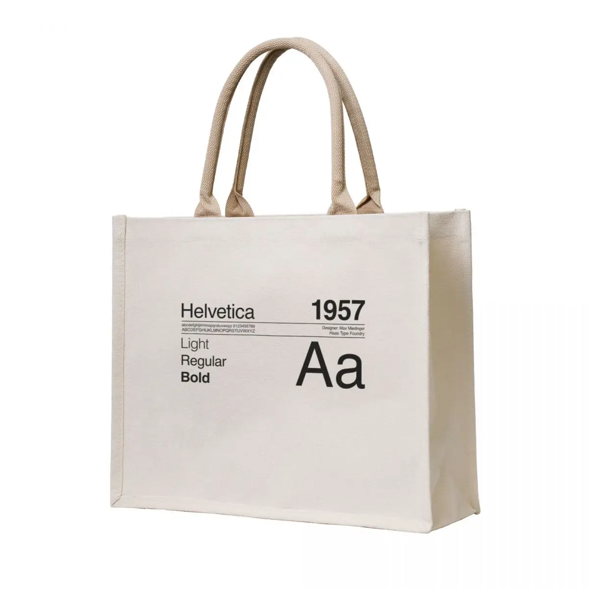 

Helvetica Sans Font Typography Minimalist Design Tote Bag foldable reusable bag Handbags tote bag canvas