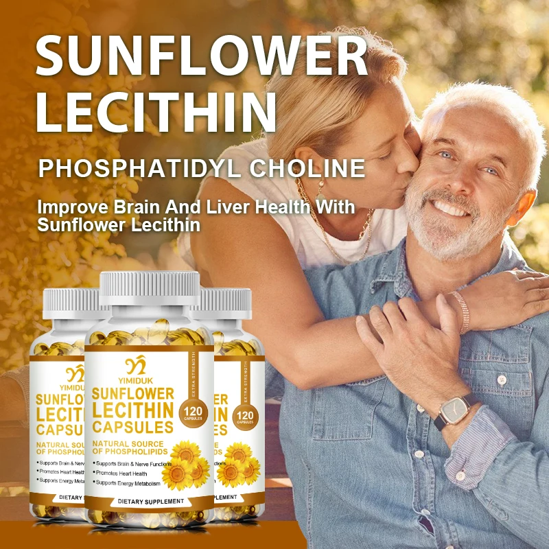 Sunflower Lecithin Capsules Health Product Promote Cardiovascular Health Protect the Liver Support Breast Health Relieve Anxiety