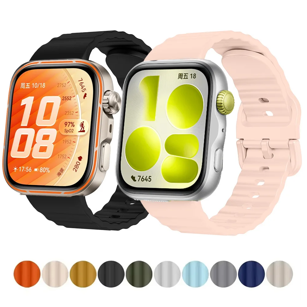 Silikonarmband für Huawei Watch Fit 5/5Pro Band, weiches Sport-Ersatzarmband für Huawei Watch Fit 4/4 Pro 3 Armband-Zubehör