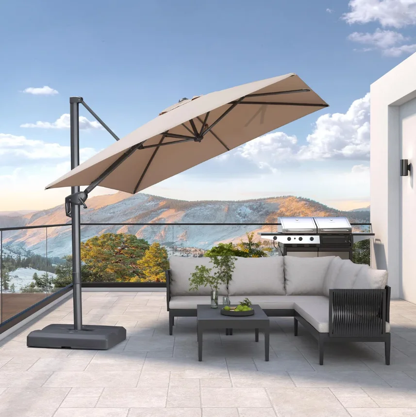 Garden Square Parasol Sunshade Roman Umbrella Waterproof Outdoor Parasol
