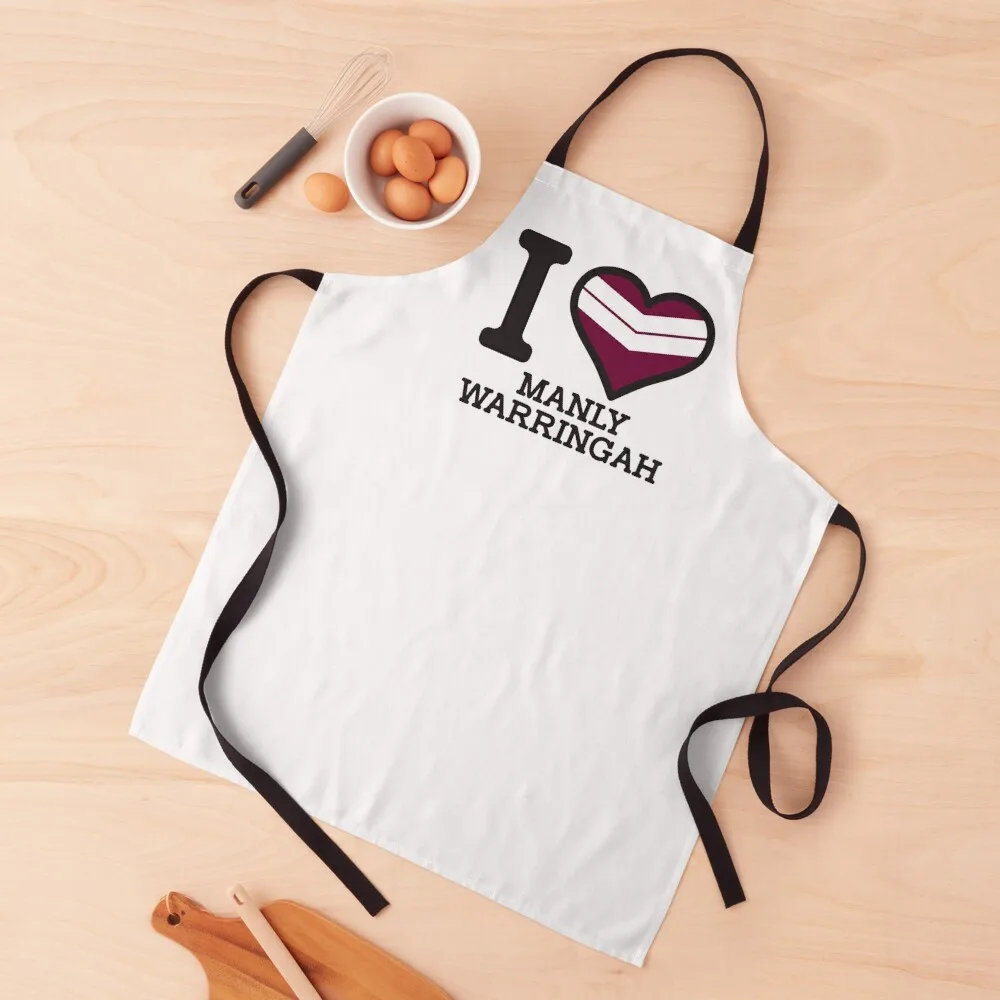 “I love Manly Warringah” Apparels, Merchandise, T Shirts, Leggings, Skirt, Mask, Apron, Bags Apron