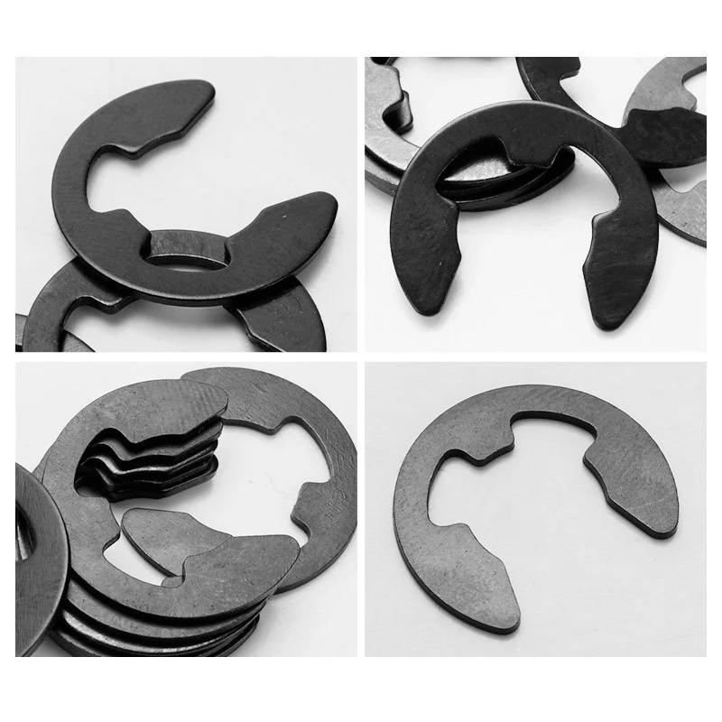 Black Mnsteel E-clip Snap Ring M1.2~M24 Circlip Retaining Washer Shaft Fastener M1.2 M1.5 M2 M2.5 M3 M4-M24