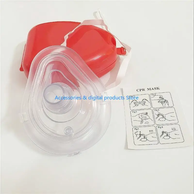 77JD Portable Storage Case Included Reusable CPR Face Mask Transparent for Adult Children Emergency Rescuing