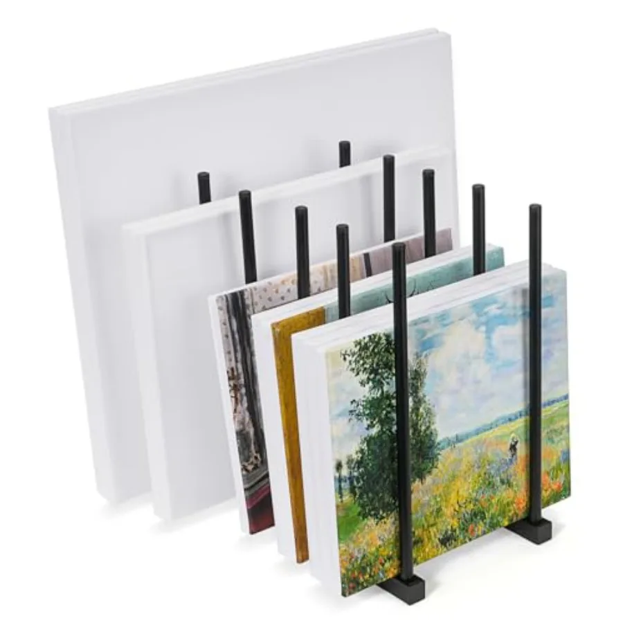 

ikkle Art Storage Rack for Display: Metal Painting Canvas Storage Rack with Adjustable Shelves Ideal for Storing and Showcasing