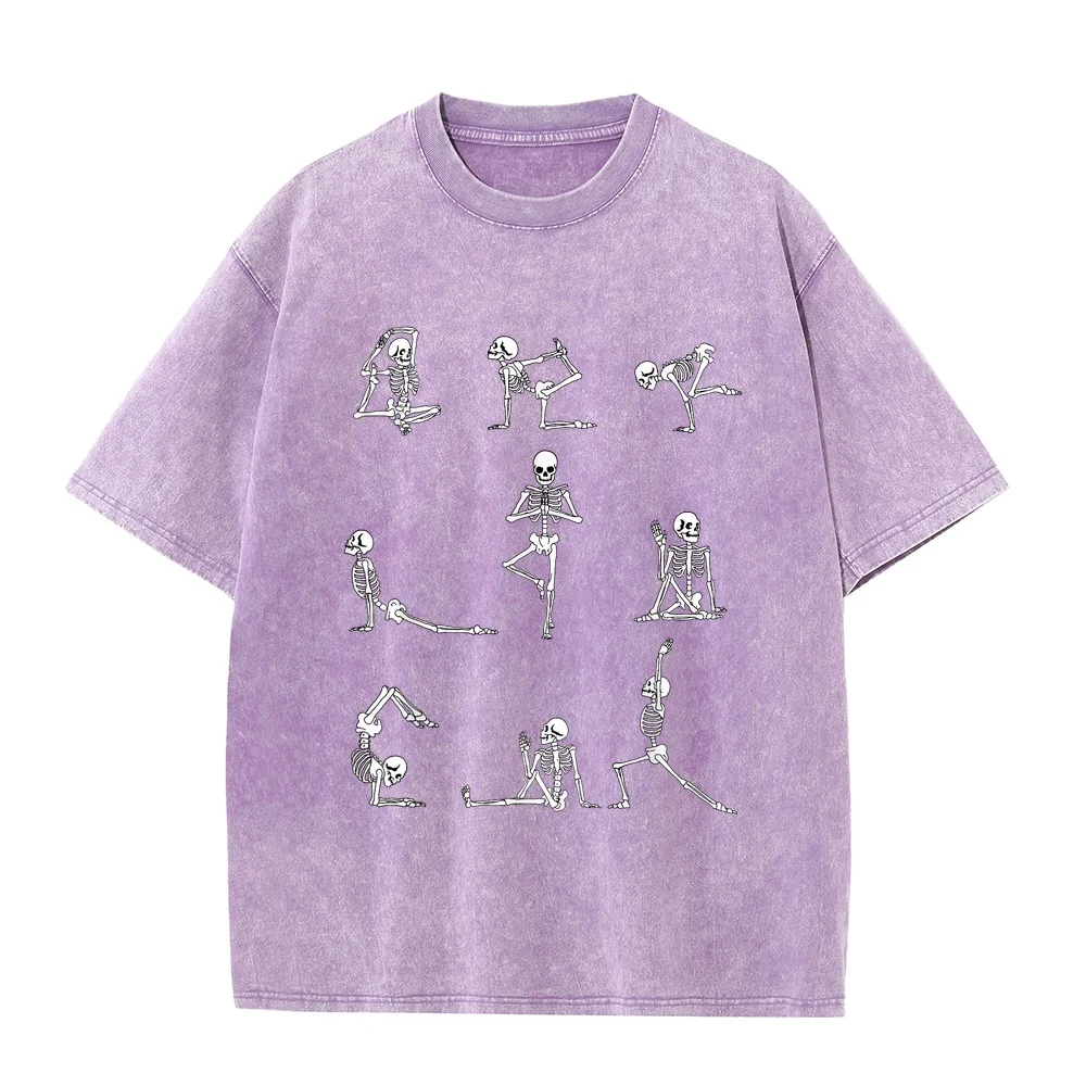 Yoga Skeleton For A Fan T-Shirt Men Custom Tee Shirt Uomo Firmate Printed XL Size Birthday Unisex Graphic Casual Funny Tshirt