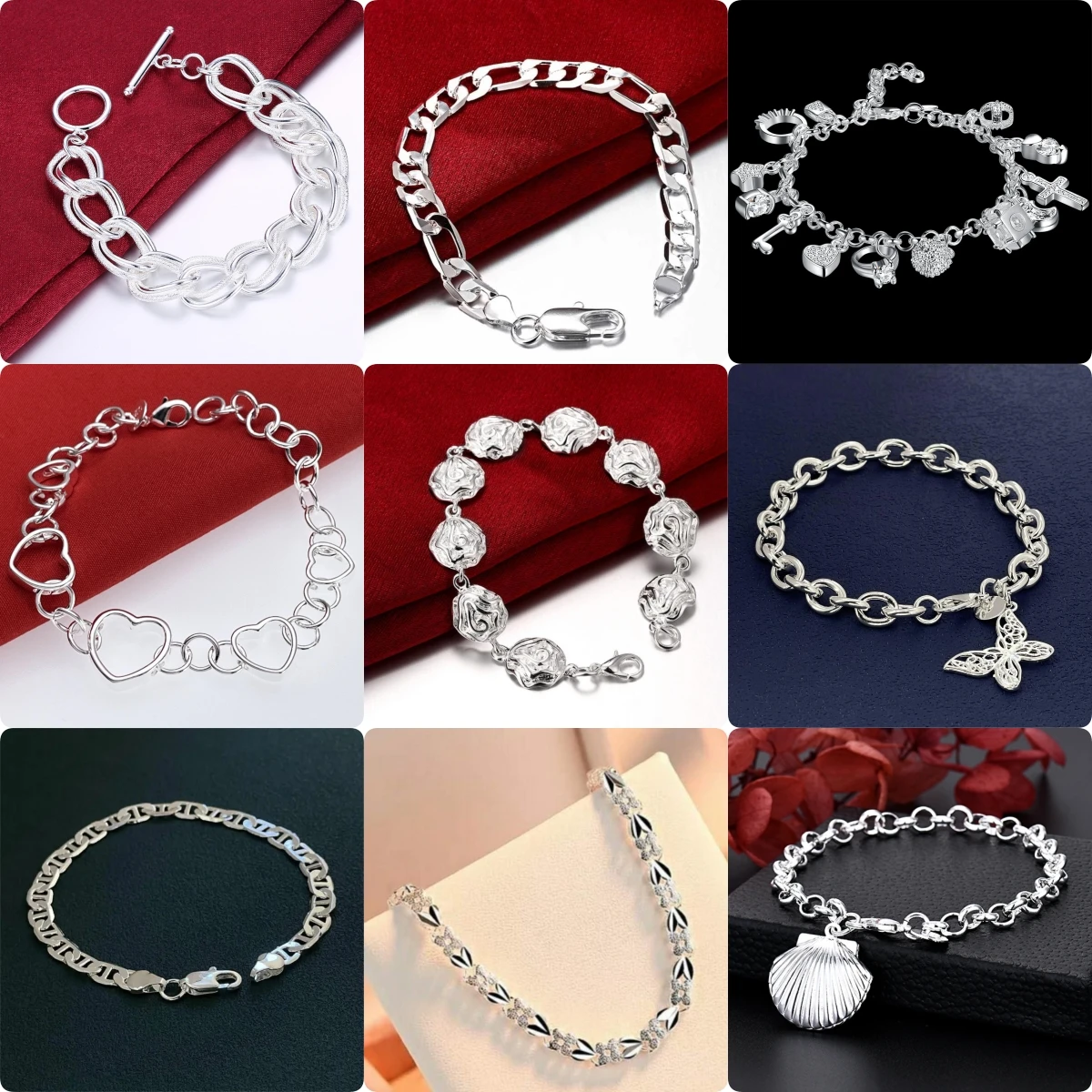 

Popular Brands 925 Sterling Silver Solid Chain Bracelet For Women Men Charms Party Gift Wedding party Fashion Jewelry hot gift