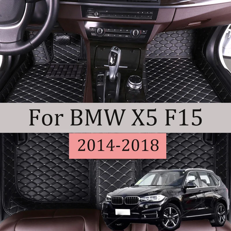 

Custom Made Leather Car Floor Mats For BMW F15 X5 2014 2015 2016 2017 2018 Automobile Foot Pads Carpet Interior Accessories