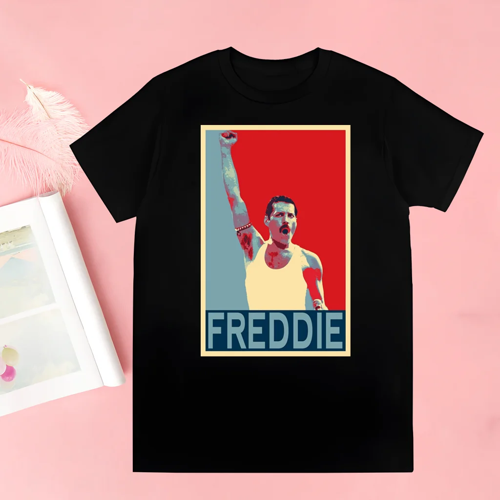 freddie mercury Printed T Shirt Men Retro Washed Tops Tees Harajuku Tshirt Streetwear Hip Hop Male T-shirts