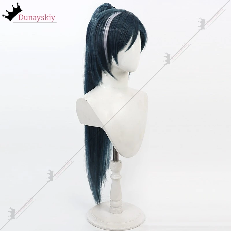 Genshin Impact Kaeya Cosplay Wig High Ponytail Heat Resistant Synthetic Hair Halloween Party Role Play + Free Wig Cap