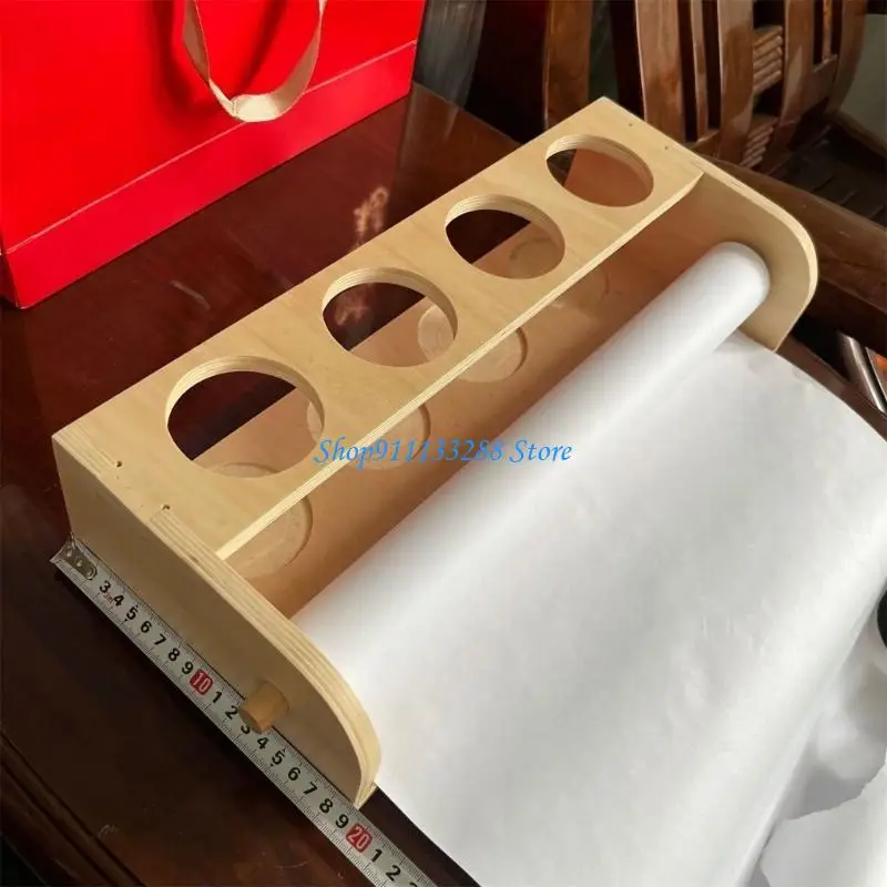 G88D أطفال الفن ورقة لفة حامل مكتب ورقة لفة منظم الخشب ورقة لفة موزع #2