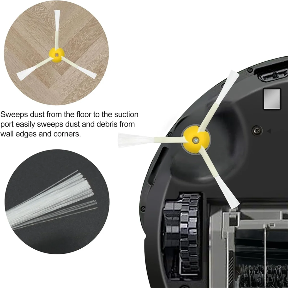 อะไหล่ทดแทนสําหรับ 600 Series 675 690 692 694 610 670 Series หุ่นยนต์สูญญากาศกรองขอบแปรงกวาด